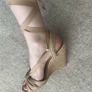 Schutz lace up espadrille wedges (worn a couple times) 4 inches